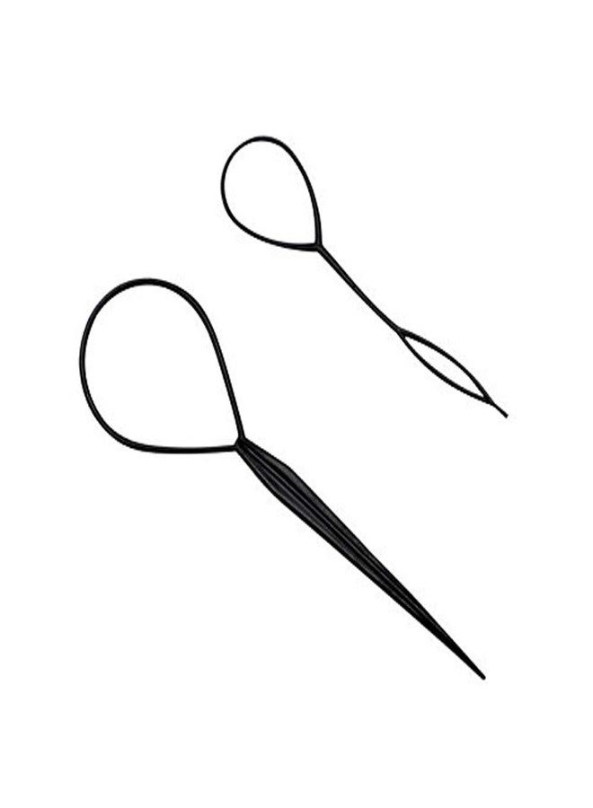 ericotry Plastic Magic Pull Hair Pin Clip Hair Braid Ponytail Maker Hair Accessories Diy Hair Styling Pony Tail Tool Black (2 pcs) - Image 1
